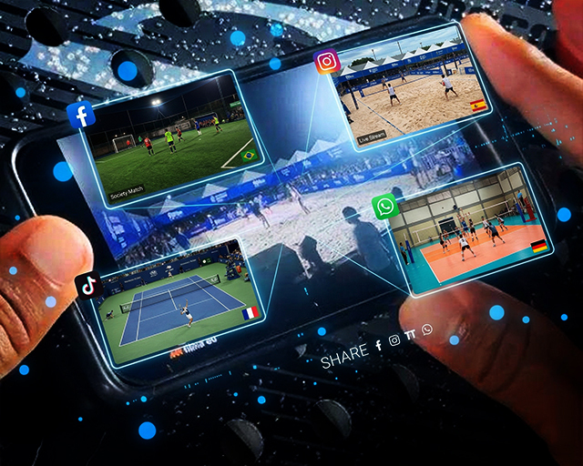 Celular mostrando o vídeo do replay pronto para postar nas redes sociais